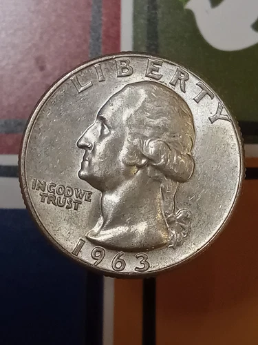 1963-P 25C WASHINGTON QUARTER UNCIRCULATED SILVER PHILADELPHIA