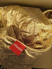 Olsen Tuch Abend Schal festlich gold lang  1m90  transparent transluszent floral