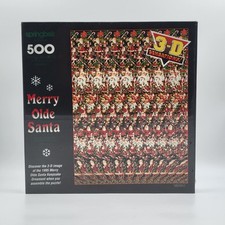 Springbok "Merry Olde Santa" 3D Sensations 500 Piece Puzzle New/Sealed