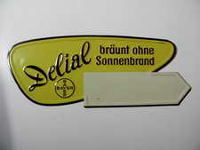 Altes * Blechschild * Delial br&auml;unt ohne Sonnenbrand * Bayer *