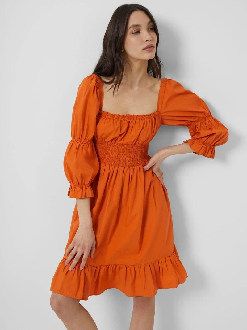 french connection burnt orange dress French Connection Faux Suede Burnt Orange Dress