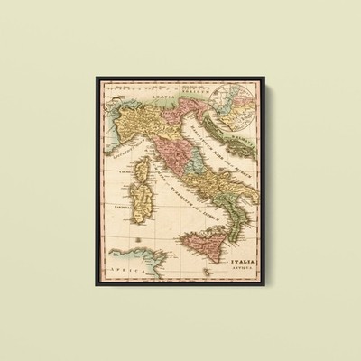 Vintage Maps - Ancient Italy - Art Print on Paper or Canvas