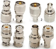 2PCS BNC Female to UHF Male Coax Cable Connector RF Adapter For PL-259