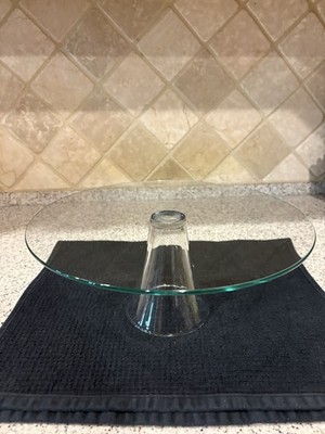 Clear Glass Pedestal Cake Stand Holiday Wedding Serving Plate