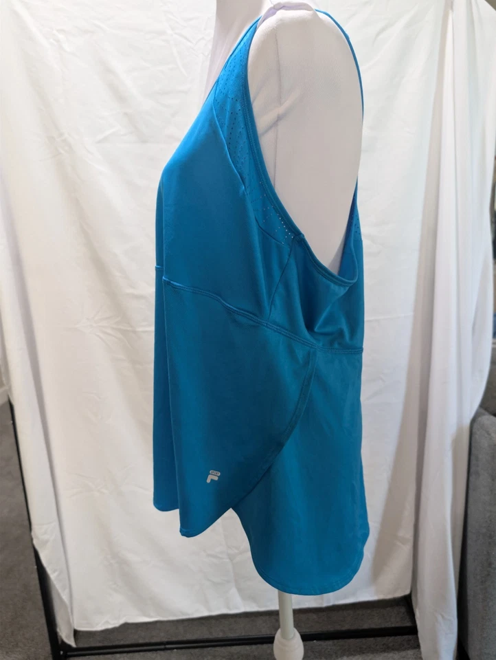 Camiseta Regata Feminina Fila Racerback Treino Atlético Túnica Azul Tamanho XXL - Imagem 3 de 4