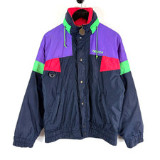 VTG Nevica Ski Jacket Unisex Medium Purple Green Storm Control Shell Retro 90s