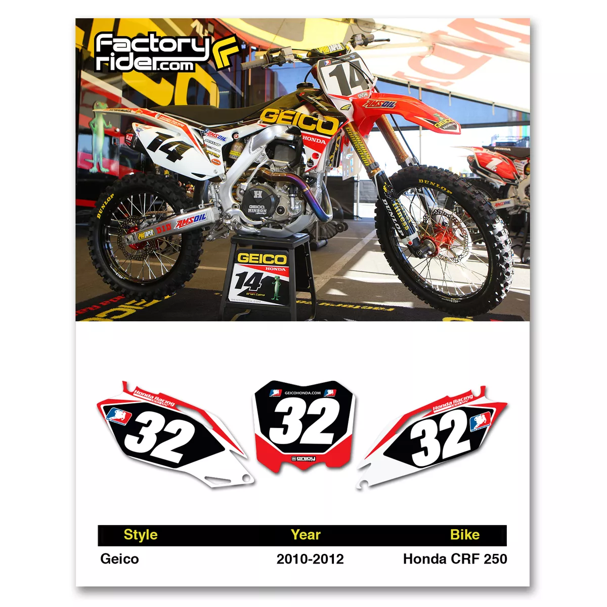 2010 2013 HONDA CRF 250 Dirt Bike Graphics Motocross Custom Number