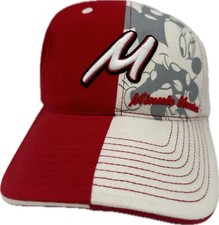 Minnie Mouse Walt Disney World Adjustable Hat Red White NWT Spellout Two Tone