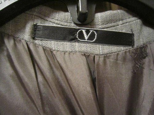 SZ 42R VALENTINO UOMO MENS GRAY STRIPED WOOL SUIT JACKET BLAZER SPORTCOAT, EUC - Picture 4 of 11