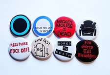 Classic Punk Rock Pinback Buttons Magnets & Bottle Openers. Set 08