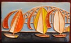 Vintage SUZANNE CLELAND Ceramic tile Harbour Bridge & Yachts Sydney Australia — photo 1