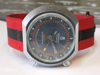 AUTHENTIC SORNA 17 JEWELS ALARM WINDING 2590 SWISS MEN'S FULL