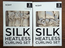 LOT OF 2 - NIGHT 3 PIECE SILK HEATLESS CURLING SET NEW IN BOX