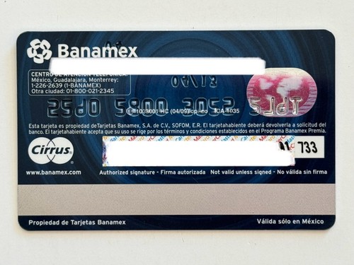 Banamex Credit Card▪️Mexico▪️Expired in 2013▪️Chip▪️MasterCard▪️Collectible Only - Picture 2 of 2