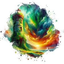 XXL 18X18 Car Sticker Watercolor Lighthouse Weatherproof Vinyl Decal