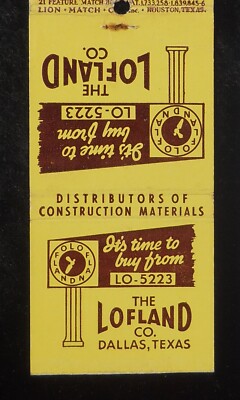 1950s It's Time to Buy from The Lofland Co. Construction Materials Dallas TX MB