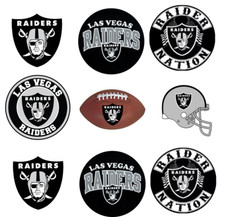 Las Vegas Raiders Edible Image Toppers. Edible Round Pre Cut Stickers.