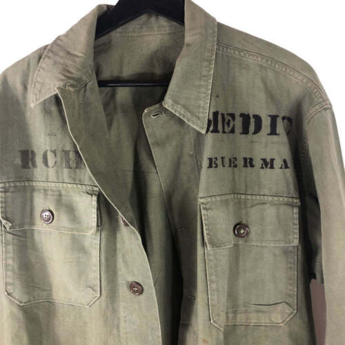 2nd Pattern US Army HBT Herringbone Utility Jacket named w/ Medic stencil - Picture 3 of 4
