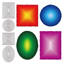 Deckled Circles Rectangle Cutting Dies Metal Stencils for Card Making Scrapbook