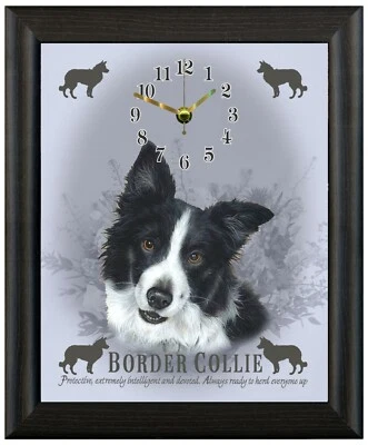 BLUEWATER DESIGNS Border collie clock wall or freestanding gift present xmas christmas