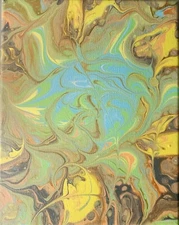 Original Acrylic Abstract Painting,  Stretched Canvas 8 x 10 inches. 