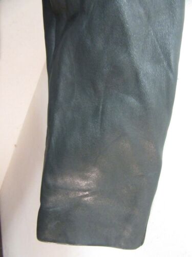VINTAGE WW2 LEATHER GERMAN GREEN TRENCH COAT JACKET SIZE UK M - Picture 10 of 17