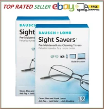 Bausch & Lomb Sight Savers Lens Cleaning 200 Tissues, 200 Count (2 x100 Count)