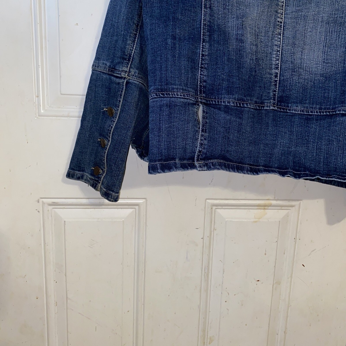 Bluesuède denim jacket Denim Deluxe 24/7 Blue Distressed Denim Jacket 22W 52” Bust EUC | eBay