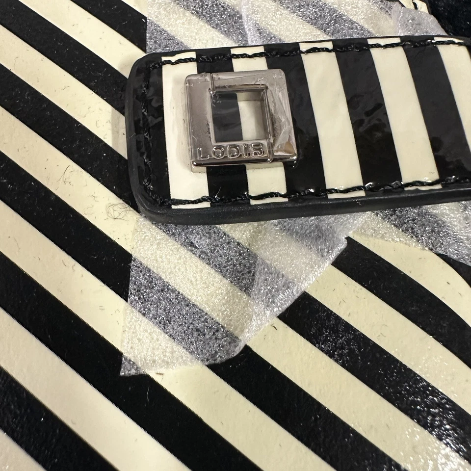 LODIS BLACK WHITE STRIPED IPAD CASE 9.5”x 7.5” PADDED SWIVEL EASEL NEW - Image 3 of 4