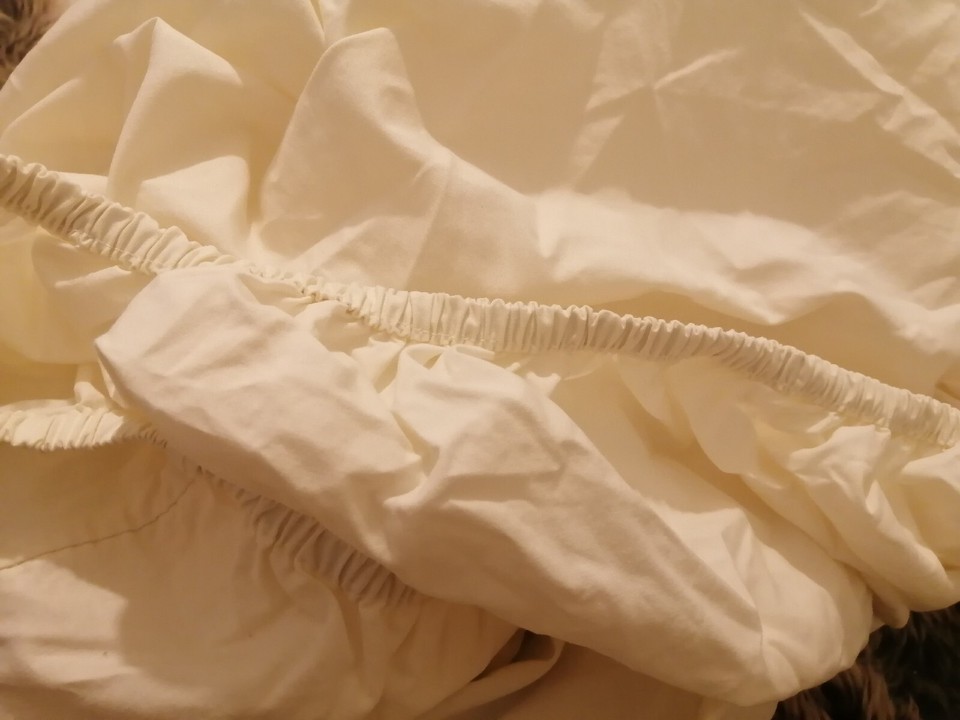 John Lewis Egyptian Cotton Cream Double Fitted Sheet Excellent