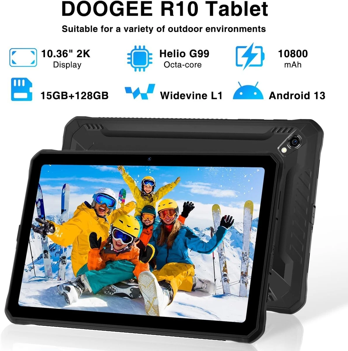 DOOGEE R10 Android 13 10.4 inch 2K Display Rugged Tablet 15GB+128GB Dual  SIM 4G