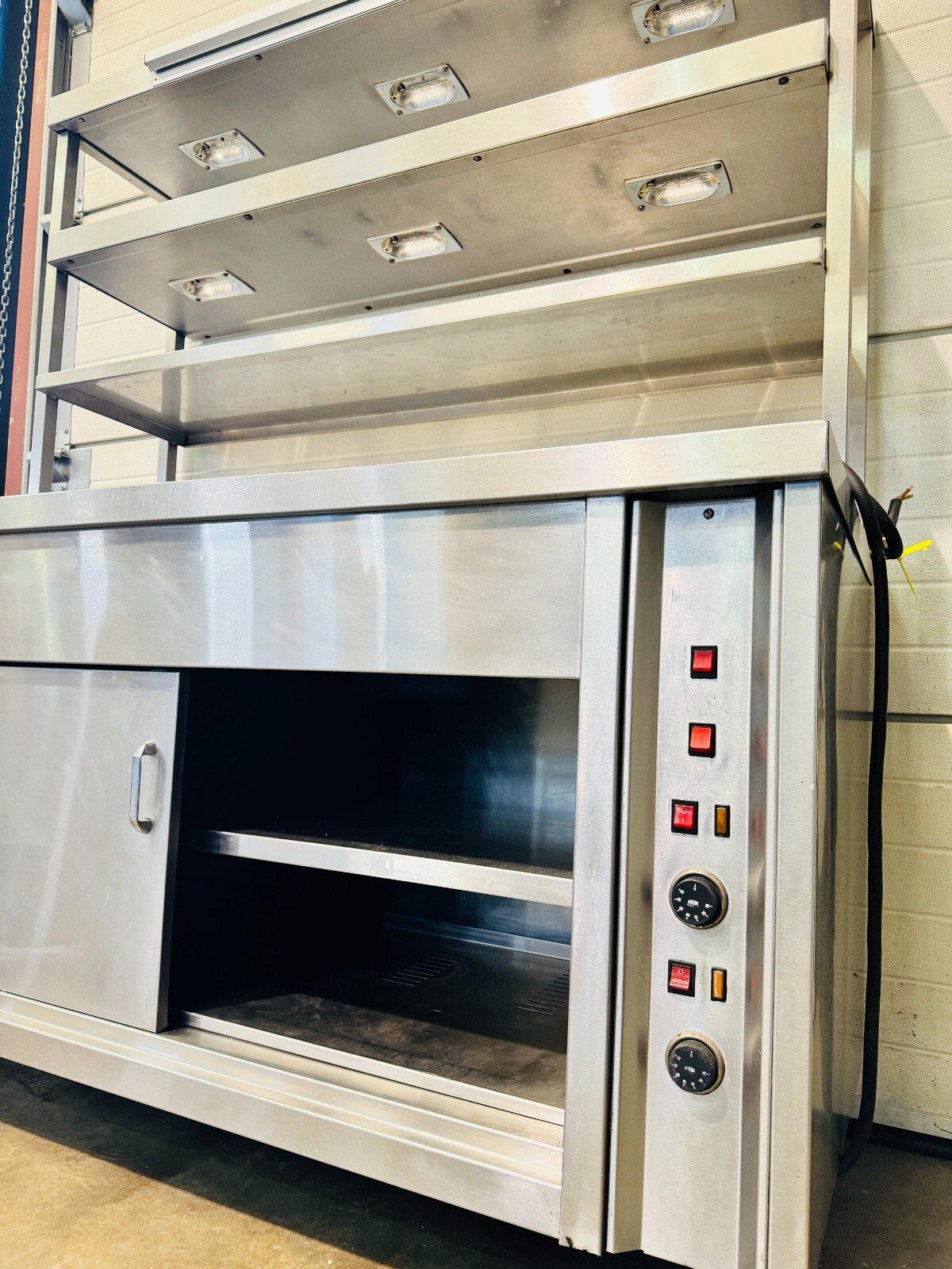 Hot Cupboard Bain Marie 2 Tier Heated Gantry Pass Halogen Hot Lamp Light £750V eBay