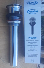 Sink Drain Assembly (1-1/4") PROFLO PFGD100 Chrome Grid Bathroom