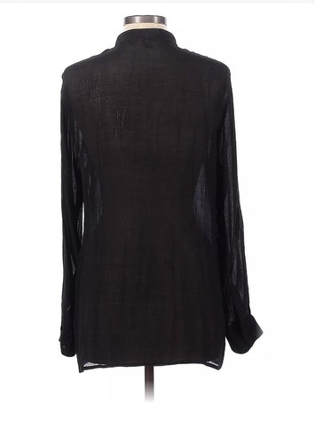 Alfani Women Black 3/4 Sleeve Sheer Blouse Size 1X - 第 2/6 張圖片