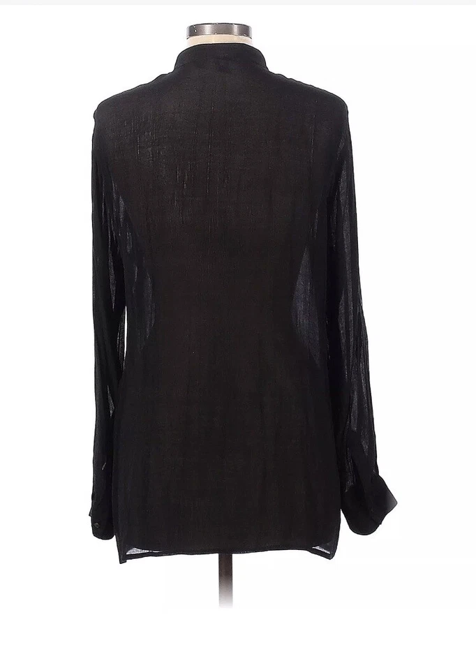 Alfani Women Black 3/4 Sleeve Sheer Blouse Size 1X - Image 2 of 4
