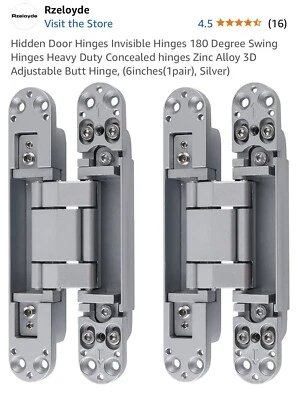 Hidden Door Hinges Invisible Hinges 180 Degree Swing Hinges Heavy Duty Concealed - Image 1 of 4