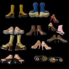 vintage BRATZ shoes lot of 9 pairs plus 3 singles total 21 shoes