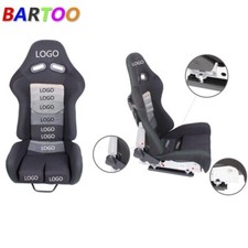 1 Pair Jdm Black Gradation Low Max Reclinable Drift Racing Seats Dual Silder
