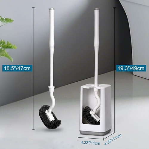 Toilet Bowl Brush and Holder Long Handled With Base Deep Cleaning - Picture 2 of 8