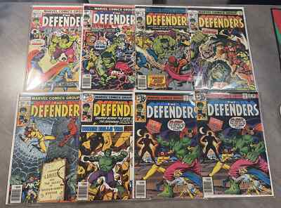 THE DEFENDERS-EIGHT ISSUE BRONZE AGE COMICS LOT! 21/43/44/46/61/68/69x2
