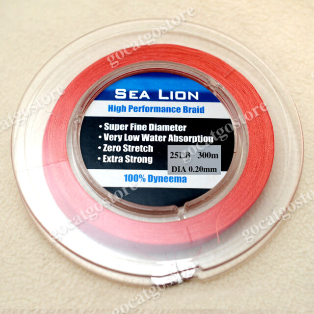 NEW Sea Lion 100% Dyneema Spectra Braid Fishing Line 300M 25lb Red
