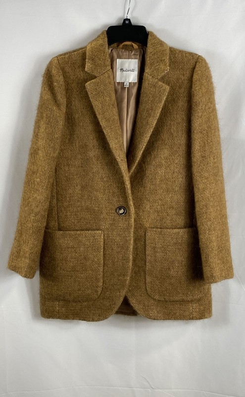 Madewell Women's Elmcourt Coat Jacket Tan Wool Alpaca Blend Sz XS