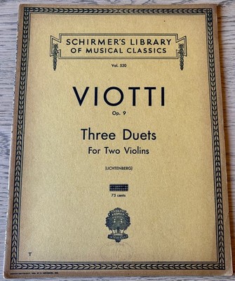 VIOTTI DREI DUETTE OP 9 FÜR ZWEI VIOLINEN NOTENBUCH (1939) LICHTENBERG USA