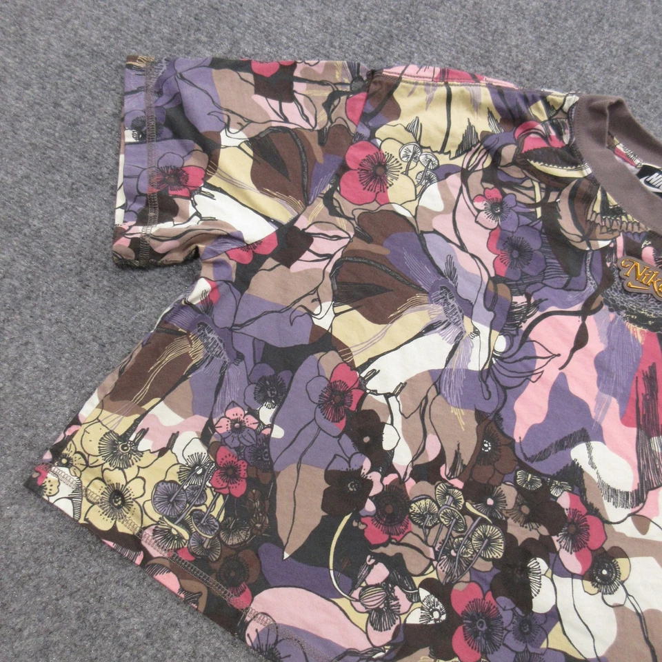 Camisa Nike Para Mujer XL Floral Estampado Abstracto Cuello Redondo Colorido DC5503-004 Foto 2 de 4
