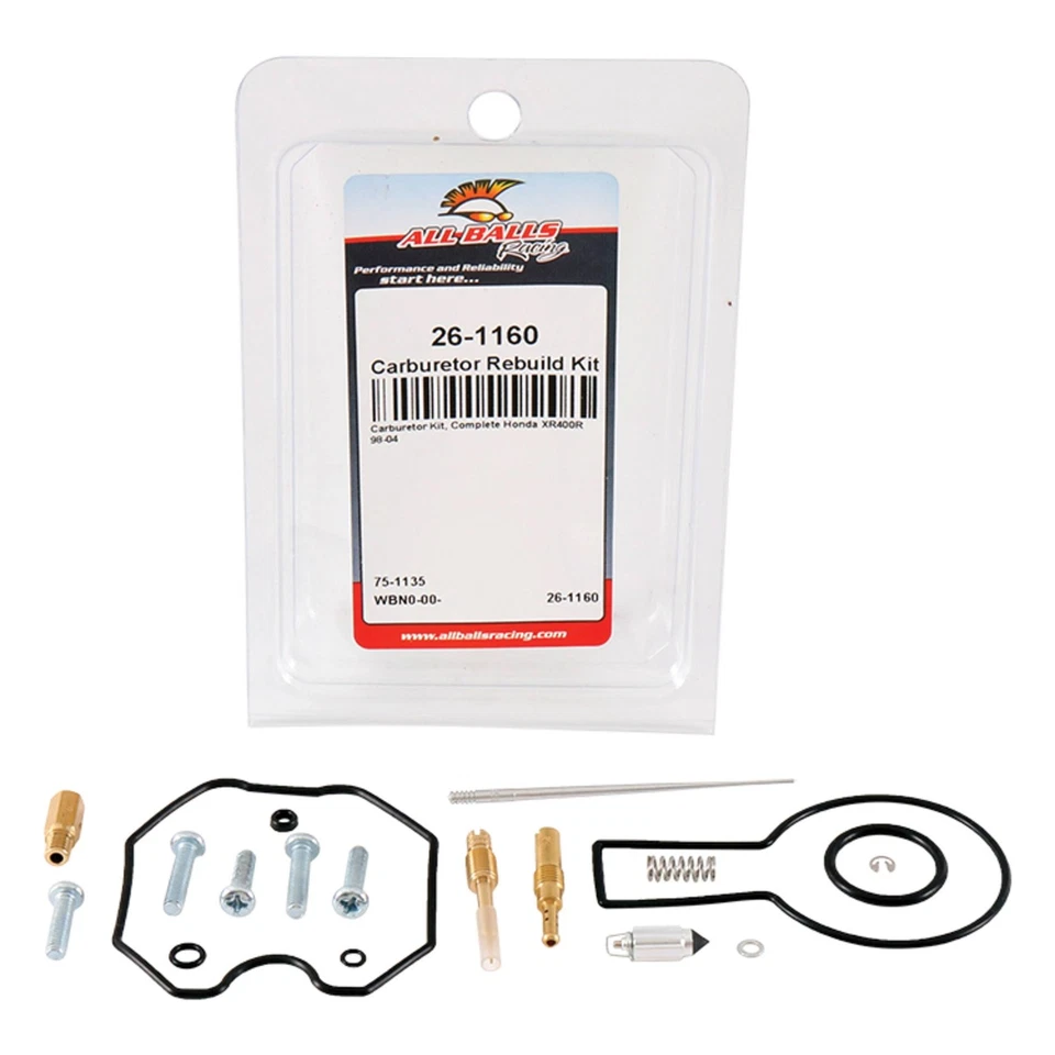 Nuevo kit de reconstrucción de carburador All Balls 26-1160 para Honda XR 400 R 98-04 Foto 3 de 4