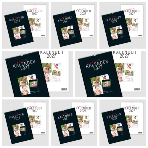 8 x Hochwertige Fotokalender Bastelkalender 2027 DIN A4 für Fotos bis 13x18 cm - Bild 1 von 2