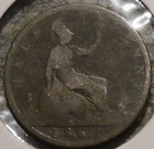 Photo of a Victoria Half Penny coin from an eBay sale