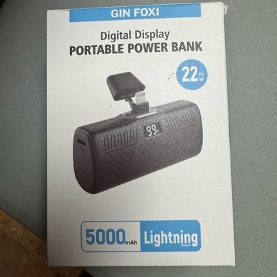 GIN FOXI Digital Display Portable Power Bank - Black