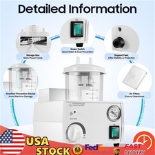 Vacuum Phlegm Quiet Suction Unit Portable Medical Emergency Aspirator Machine