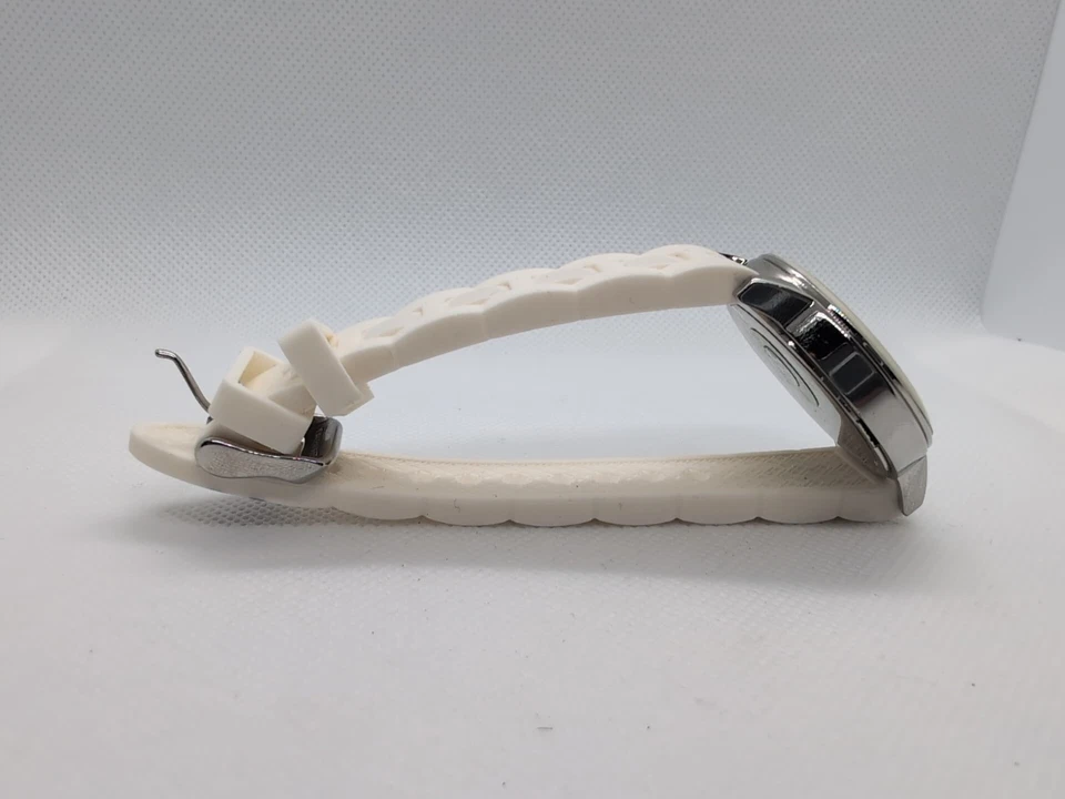 Tommy Hilfiger Mujer Correa Silicona Blanca Esfera Blanca 38mm Reloj Batería Nueva!  Foto 3 de 4